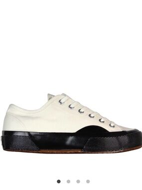 Preloved Artifact by Superga 2432-W Moleskin low-top sneakers in a white & black